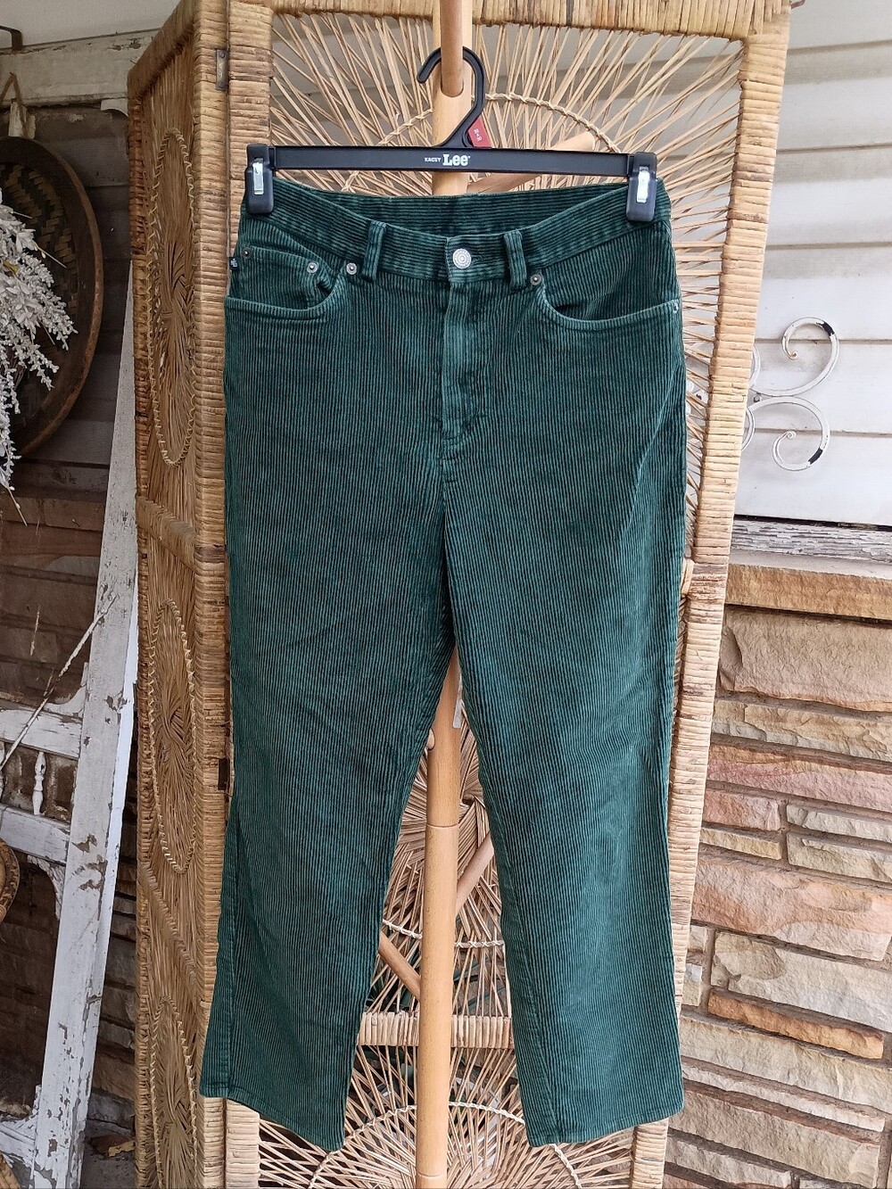 Vintage Lauren Ralph Lauren Dark Green Corduroy Cropped Jeans_10